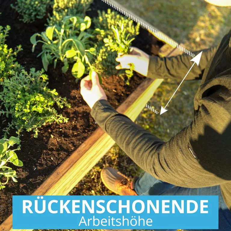 Gartenwelt Riegelsberger Elegantes Hochbeet Kräuterbeet Pflanzbeet Lärche Gemüsebeet 180x80cm Höhe 71 cm aus Lärchenholz 27mm geriffelt – Bild 4