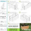 Gartenwelt Riegelsberger Elegantes Hochbeet Kräuterbeet Pflanzbeet Lärche Gemüsebeet 180x80cm Höhe 71 cm aus Lärchenholz 27mm geriffelt - Thumbnail 7