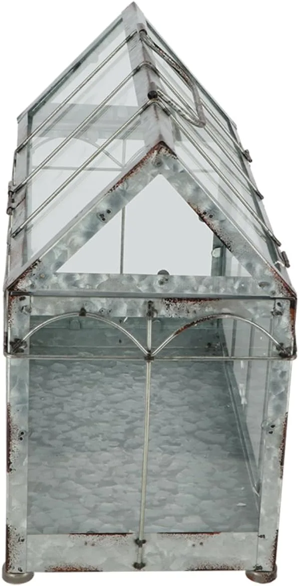 Esschert Design USA ZB22 Gewächshaus/Terrarium im Vintage-Look, silberfarben – Bild 5