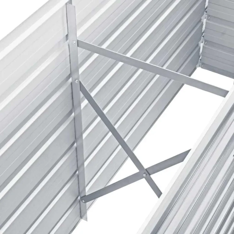 vidaXL Hochbeet Verzinkter Stahl 160x40x77cm Grau Gartenbeet Frühbeet Garten – Bild 6