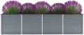vidaXL Garten-Pflanzgefäß, verzinkter Stahl, Blumenkasten, Hochbeet, 320 x 80 x 77 cm, Grau - Thumbnail 3