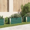 vidaXL Garten Pflanzkübel aus verzinktem Stahl, 100 x 40 x 45 cm, grünes Pflanzen-Hochbeet - Thumbnail 2