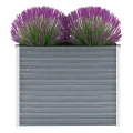 vidaXL Pflanzkübel aus verzinktem Stahl, Garten, 100 x 40 x 77 cm, grauer Pflanzen-Hochbeetkasten - Thumbnail 1