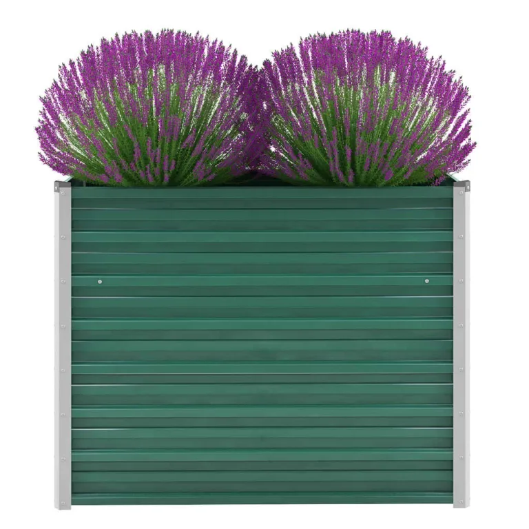 vidaXL Garten-Pflanzkasten aus verzinktem Stahl, 100 x 40 x 77 cm, grünes Hochbeet – Bild 1