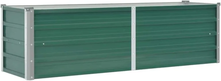vidaXL Pflanzkasten für den Garten, verzinkter Stahl, 160 x 40 x 45 cm, Grün, Pflanzen-Hochbeet-Kasten