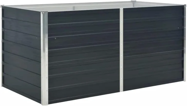 vidaXL Hochbeet Pflanzbeet Frühbeet Gartenbeet Pflanzkübel Pflanzkasten Blumenkasten Gemüsebeet Blumenbeet Anthrazit 160x80x77cm Verzinkter Stahl – Bild 1
