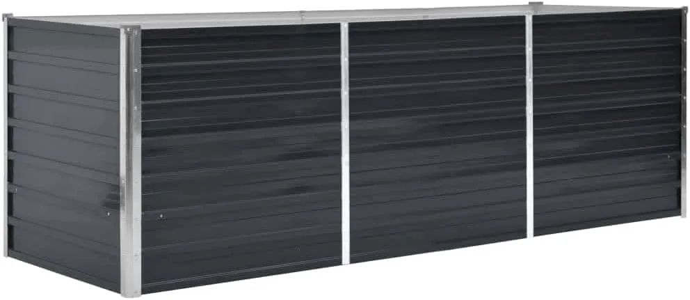 vidaXL Hochbeet Pflanzkübel Blumenkasten Garten Pflanzkasten Terrassen Gemüsebeet Gartenbeet Pflanzbeet Anthrazit 240x80x77cm Verzinkter Stahl - Bild 1