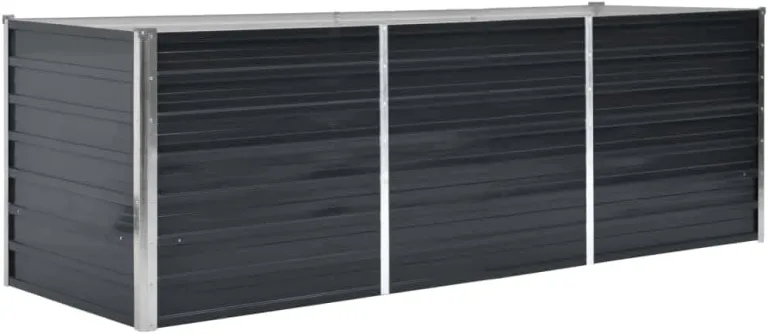 vidaXL Hochbeet Pflanzkübel Blumenkasten Garten Pflanzkasten Terrassen Gemüsebeet Gartenbeet Pflanzbeet Anthrazit 240x80x77cm Verzinkter Stahl