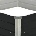 vidaXL Hochbeet Gartenbeet Pflanzbeet Frühbeet Pflanzkübel Pflanzkasten Blumenkasten Gemüsebeet Blumenbeet Anthrazit 129x129x45cm Verzinkter Stahl - Thumbnail 4