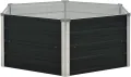 vidaXL Hochbeet Gartenbeet Pflanzbeet Frühbeet Pflanzkübel Pflanzkasten Blumenkasten Gemüsebeet Blumenbeet Anthrazit 129x129x45cm Verzinkter Stahl - Thumbnail 7