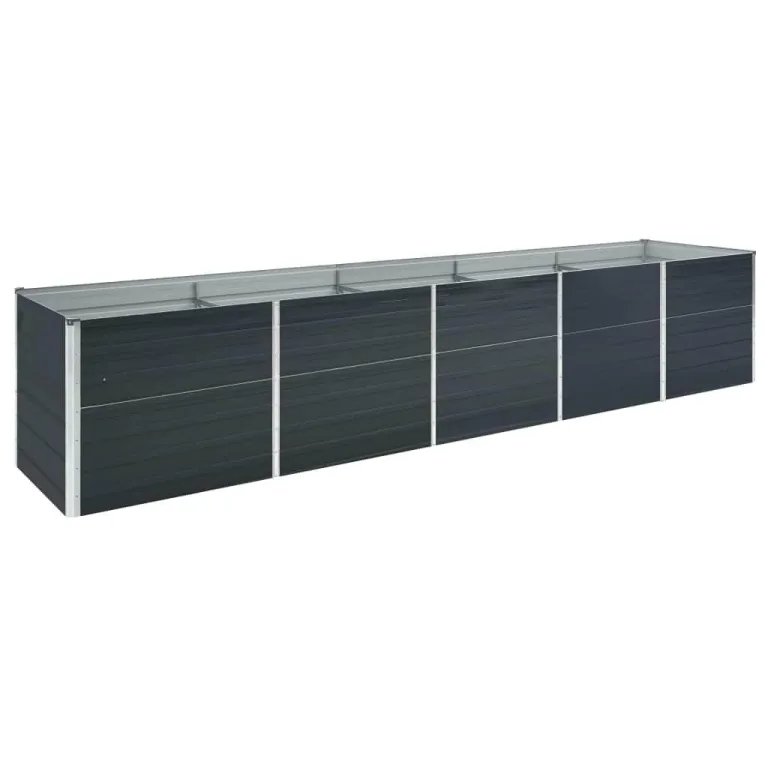 vidaXL Hochbeet Pflanzkübel Blumenkasten Garten Pflanzkasten Terrassen Gemüsebeet Gartenbeet Pflanzbeet Anthrazit 100x40x77cm Verzinkter Stahl – Bild 8