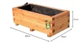 HOQ Pflanzkasten aus Lärche - mit Vlies und Griffen - Premium Pflanzkübel - Holz Blumentopf - Hochbeet aus Holz - Blumenkasten 80 x 40 x 31 cm - Thumbnail 4