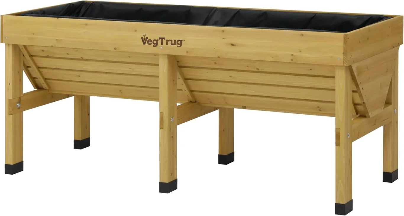 VegTrug® Hochbeet Classic - platzsparender Pflanzkasten für Balkon & Terrasse 420 L Volumen inkl. Pflanzvlies - Frühbeet ergonomische V-Form für Gemüse Kräuter Blumen - Natur 183x76x80 cm - Bild 1