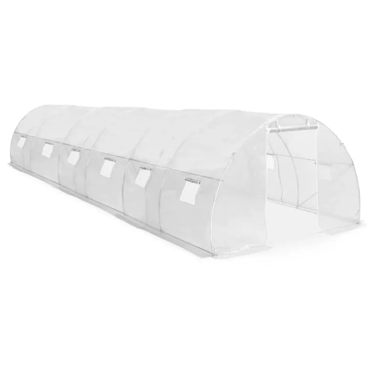 vidaXL Gewächshaus 12 Seitenfenstern 1 Tür Treibhaus Frühbeet Tomatenhaus Folientunnel Pflanzenhaus 27m² 900×300×200cm – Bild 1