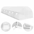 vidaXL Gewächshaus 12 Seitenfenstern 1 Tür Treibhaus Frühbeet Tomatenhaus Folientunnel Pflanzenhaus 27m² 900×300×200cm - Thumbnail 4
