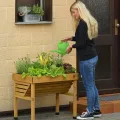 VegTrug Hochbeet ideal für Kinder WallHugger H:96 cm B:77 cm T:46 cm mit Abdeckhaube FSC 100% zertifiziertes Holz Natur - Thumbnail 5