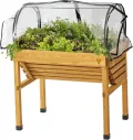 VegTrug Hochbeet ideal für Kinder WallHugger H:96 cm B:77 cm T:46 cm mit Abdeckhaube FSC 100% zertifiziertes Holz Natur - Thumbnail 3