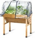 VegTrug Hochbeet ideal für Kinder WallHugger H:96 cm B:77 cm T:46 cm mit Abdeckhaube FSC 100% zertifiziertes Holz Natur - Thumbnail 1