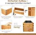 BooGardi Pflanzkasten aus Holz mit Vlies · 100cm naturbraun · in 10 Größen · Blumenkasten · Hochbeet · Garten Balkon Terrasse · Pflanzgefäß Blumen Kräuter Gemüse Obst - Thumbnail 6