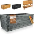 BooGardi Pflanzkasten aus Holz mit Vlies · 100cm naturbraun · in 10 Größen · Blumenkasten · Hochbeet · Garten Balkon Terrasse · Pflanzgefäß Blumen Kräuter Gemüse Obst - Thumbnail 8