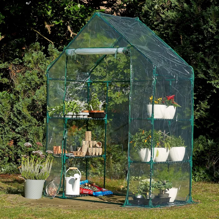 Bramble - Premium Garten Gewächshaus Foliengewächshaus mit Bodenhaken, 6 Etagen & Robuster Plane - Wetterfest, Stabil & Einfach zu Montieren - 195x143x73cm – Bild 3