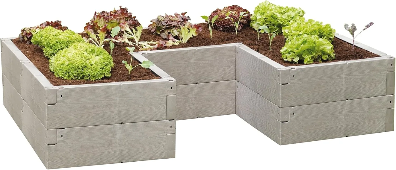 JUWEL Hochbeet Timber ErgoLine (Hochbeet in U Form, ermöglicht eine ergonomische Arbeitsweise, zahlreiche Aufbauvarianten, Maße: 185x125 cm Höhe 40 cm) 20479 - Bild 1