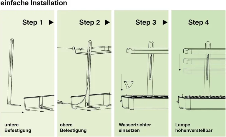 Northpoint Hydroponisches LED Anzuchtsystem Pflanzenlampe Pflanzenleuchte Kräutergarten Innengarten Gewächslampe 22W 1350 Lumen 10 Setzlinge Höhenverstellbar Timer – Bild 6