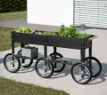 herstera Garden Metall Hochbeet Wheels | Schwarz | 186x50x80 cm - Thumbnail 3