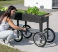 herstera Garden Metall Hochbeet Wheels | Schwarz | 186x50x80 cm - Thumbnail 4