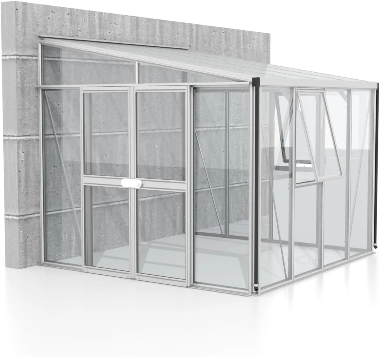 Vitavia Aluminium-Gewächshaus Athena 7000 ESG/HKP mit Dachfenster, Grau - Bild 1