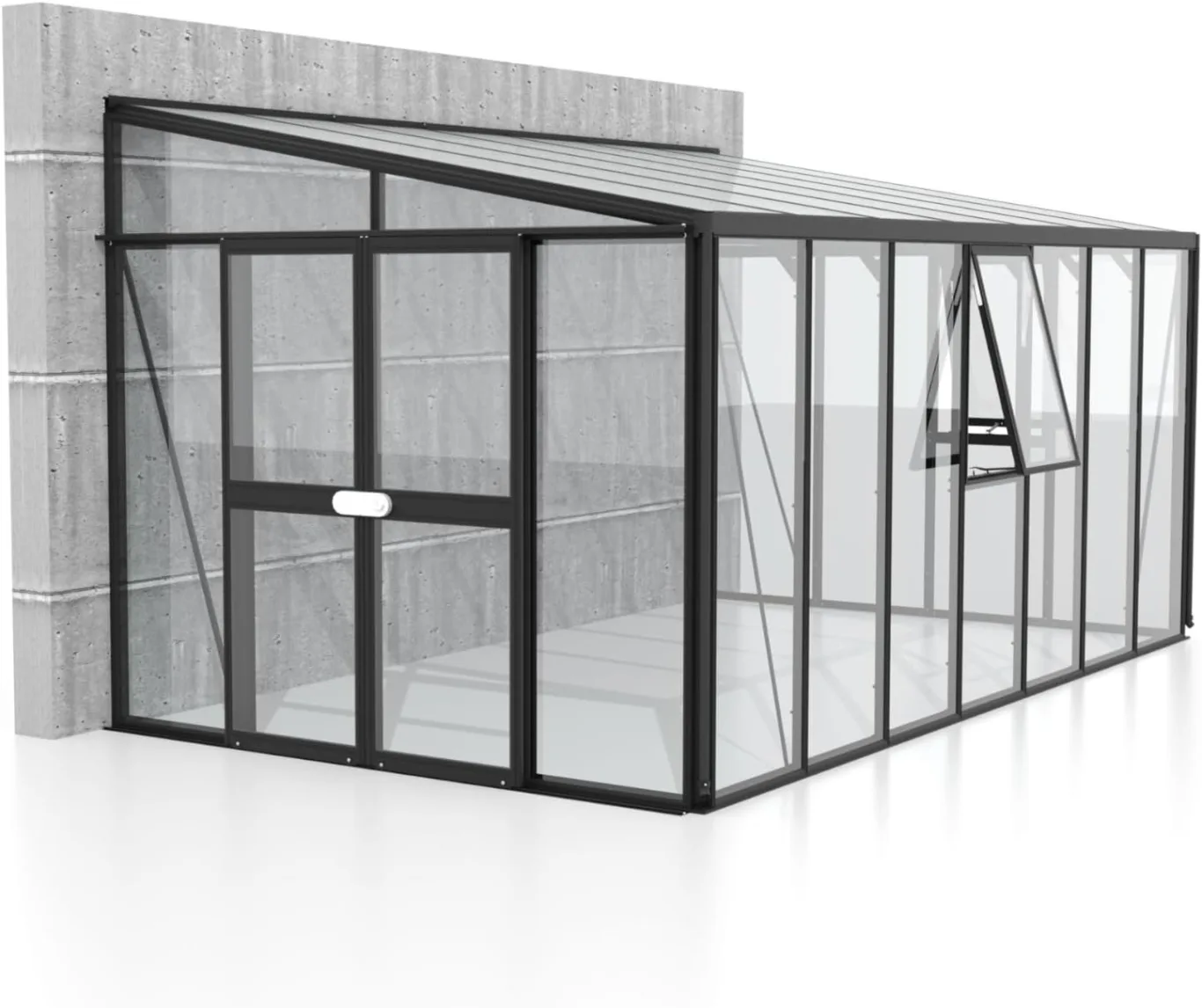 Vitavia Athena 11900 ESG/HKP, schwarz Anlehngewächshaus Gewächshaus 2 Seitenfenster - Bild 1