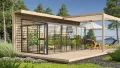 Vitavia Athena 11900 ESG/HKP, schwarz Anlehngewächshaus Gewächshaus 2 Seitenfenster - Thumbnail 2