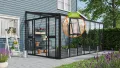 Vitavia Athena 11900 ESG/HKP, schwarz Anlehngewächshaus Gewächshaus 2 Seitenfenster - Thumbnail 4
