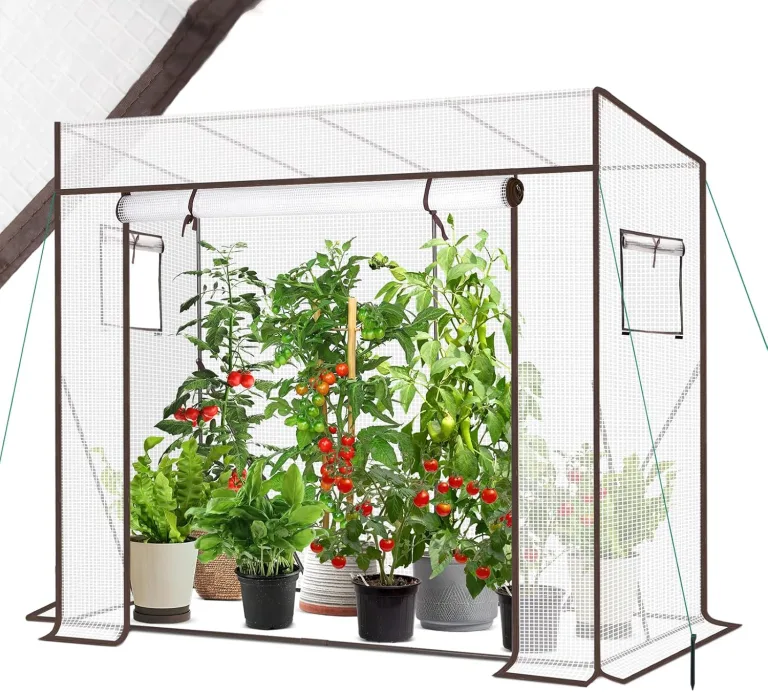 Sekey Gewächshaus Tomatengewächshaus 200x170x77 cm, Begehbarers Tomaten Gewächshaus Foliengewächshaus Balkon Outdoor - Stabil, Winterfest, UV-Beständig, Weiß – Bild 1