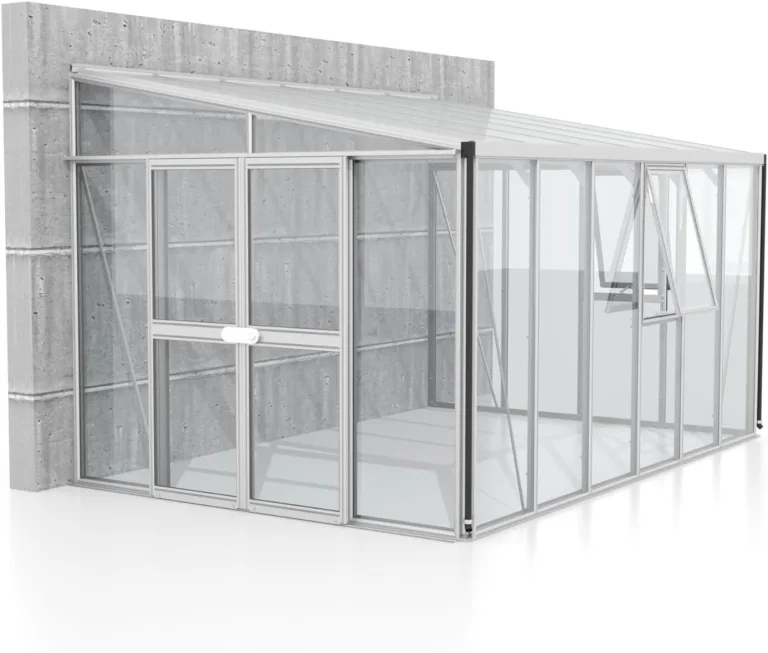 Vitavia Athena 10200 ESG/HKP Anlehngewächshaus Gewächshaus 2 Dachfenster Gemüse Garten – Bild 1