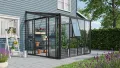 Vitavia Athena 7000 ESG/HKP, schwarz Anlehngewächshaus Gewächshaus 2 Seitenfenster - Thumbnail 2