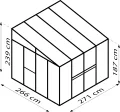 Vitavia Athena 7000 ESG/HKP, schwarz Anlehngewächshaus Gewächshaus 2 Seitenfenster - Thumbnail 5
