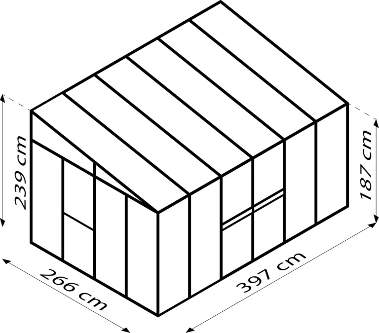 Vitavia Athena 10200 ESG/HKP, anthrazit Anlehngewächshaus Gewächshaus 2 Dachfenster – Bild 5