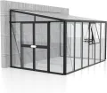 Vitavia Athena 10200 ESG/HKP, anthrazit Anlehngewächshaus Gewächshaus 2 Dachfenster - Thumbnail 1