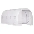 Outsunny Tunnel Gartengewächshaus 5x2x2m, Pflanzengewächshaus mit Stahlrahmen und Polyethylen-Plane - Thumbnail 10