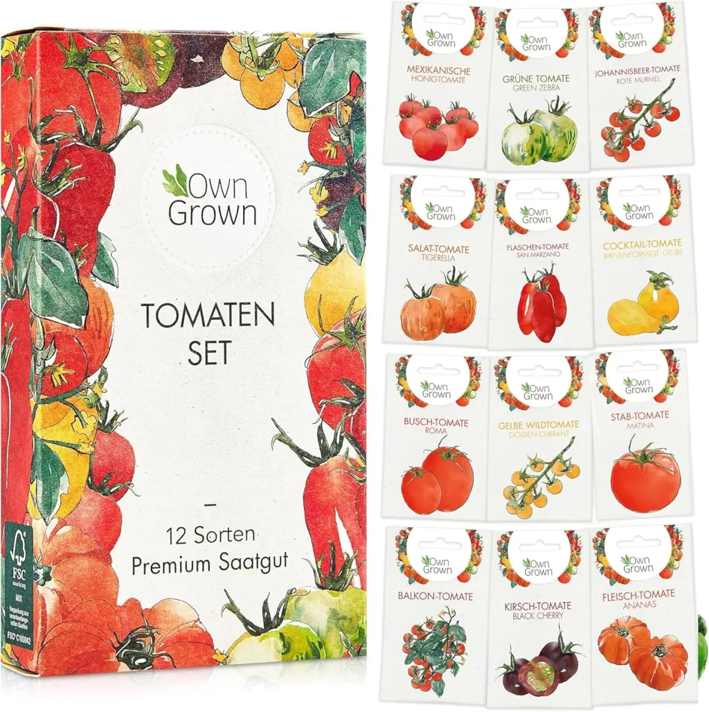 Tomaten Samen Set : 12 Sorten Tomatensamen für Garten und Balkon – Tomaten Anzuchtset – Tomatensamen Alte Sorten – Garten Geschenk Set – Alte Tomatensorten OwnGrown