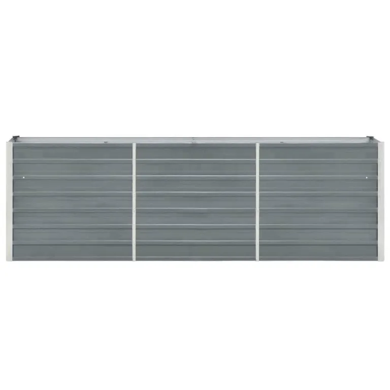 vidaXL Hochbeet aus verzinktem Stahl 240x40x77 cm, Grau, offenem Boden, wetterfest, langlebig, DIY Pflanzkasten für Blumen und Gemüse, Balkon, Terrasse oder Garten – Bild 9