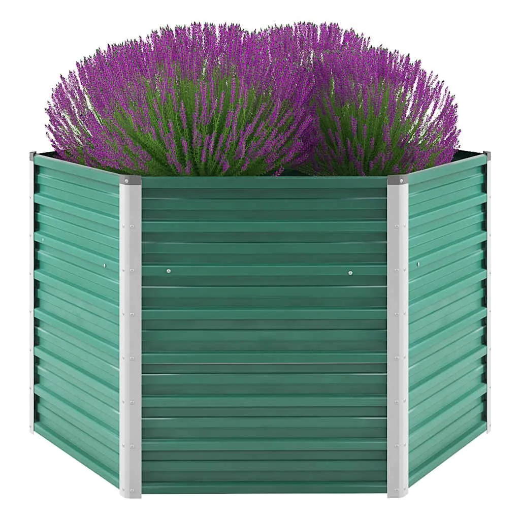 vidaXL Garten-Pflanzgefäß mit offenem Boden, Innenhalterungen, DIY-Pflanzer für den Garten, Kräuter- und Blumenkasten, Pflanzbehälter aus verzinktem Stahl, 50,8" Grün - Bild 1