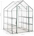 vidaXL Gewächshaus mit 8 Regalen Folien Tomatenhaus Frühbeet Treibhaus Pflanzenhaus Gartenhaus Foliengewächshaus Garten 143x143x195cm - Thumbnail 3
