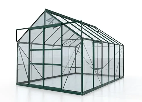 Vitavia Meridian 2 9900 ESG 3 mm, Gewächshaus mit 2 Dachfenstern und 1 Seitenfenster, Emerald Green – Bild 5