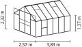 Vitavia Meridian 2 9900 ESG 3 mm, Gewächshaus mit 2 Dachfenstern und 1 Seitenfenster, Emerald Green - Thumbnail 8