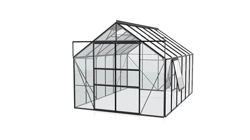Vitavia Meridian 2 9900 ESG 3 mm, anthrazit Gewächshaus 2 Dachfenster 1 Seitenfenster – Bild 5