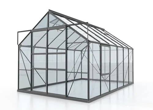 Vitavia Meridian 2 9900 ESG 3 mm, anthrazit Gewächshaus 2 Dachfenster 1 Seitenfenster – Bild 6