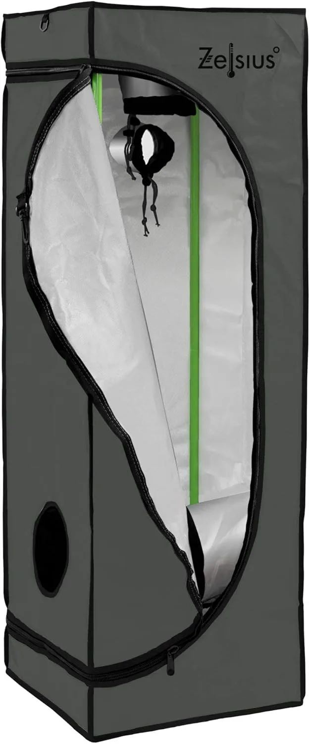 Zelsius Growzelt MyHomeGrow Grow Tent | Indoor Growroom | Growschrank Darkroom Pflanzenzelt Gewächshaus Zuchtzelt (40 x 40 x 160 cm, Grau) - Bild 1