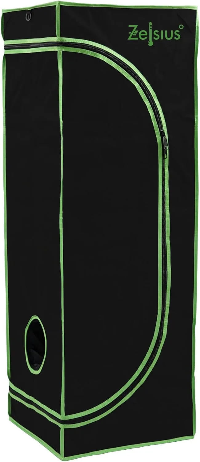 Zelsius Growzelt MyHomeGrow Grow Tent | Indoor Growroom | Growschrank Darkroom Pflanzenzelt Gewächshaus Zuchtzelt (40 x 40 x 160 cm, Grau) – Bild 3